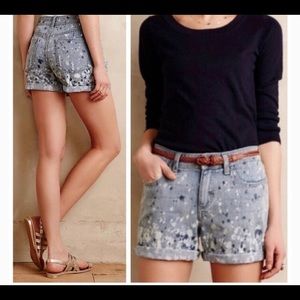 Pilcro and the Letter Press Splatter Jean Shorts